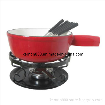 10PCS Cast Iron Fondue Set